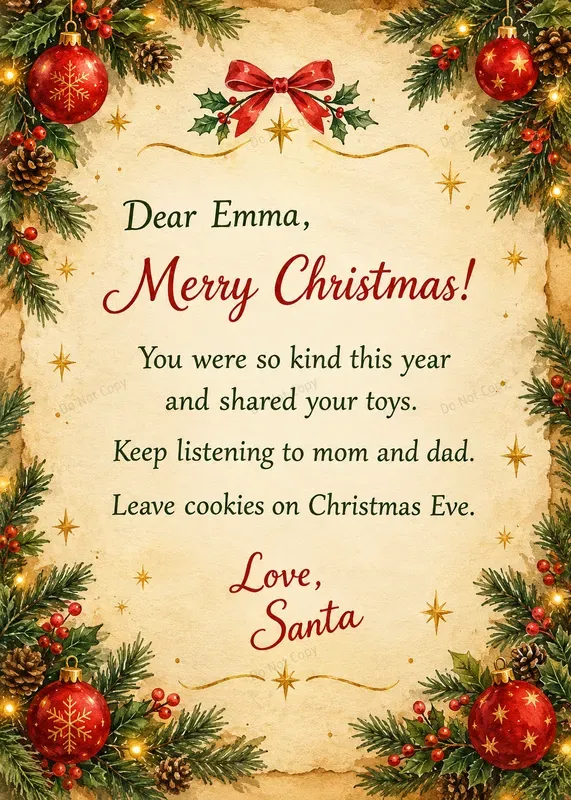 Magical Santa Fairy Letters Kids ChatGPT Image Prompt | PromptBase