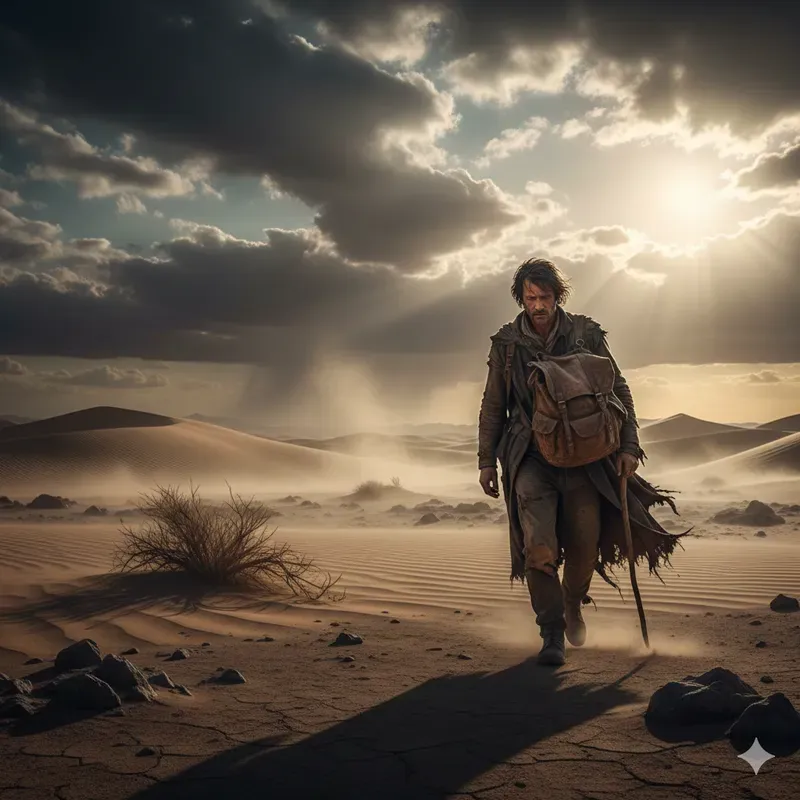 Desert Survival Realistic Cinematics Gemini Image Prompt | PromptBase