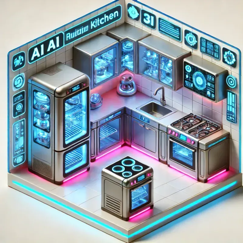 Isometric Modern Kitchen 3D Game Art DALL·E Prompt | PromptBase