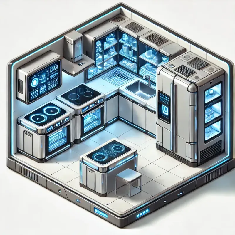 Isometric Modern Kitchen 3D Game Art DALL·E Prompt | PromptBase
