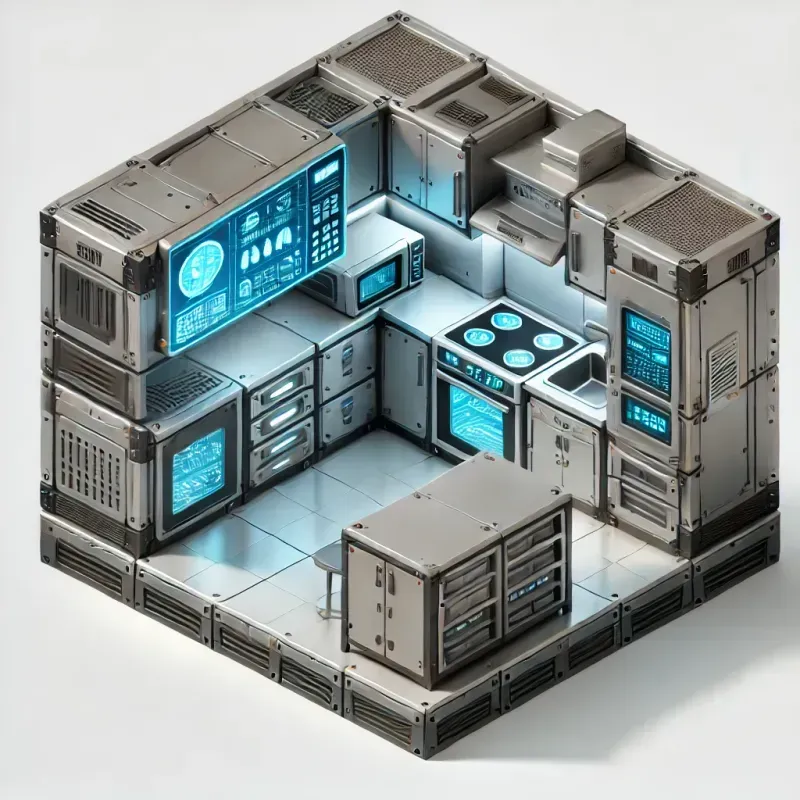 Isometric Modern Kitchen 3D Game Art DALL·E Prompt | PromptBase