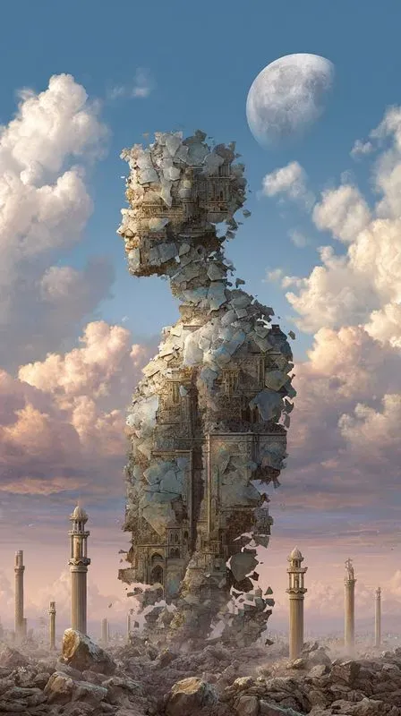 Surreal Giant Objects In Absurd Worlds Midjourney Prompt | PromptBase