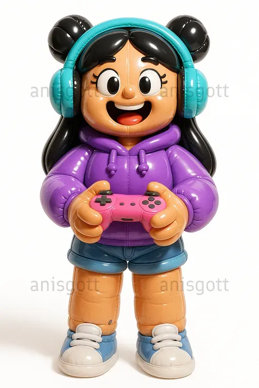 Promptbase Inflatable Glossy Inflatable Cartoon Characters ChatGPT Image Prompt | PromptBase