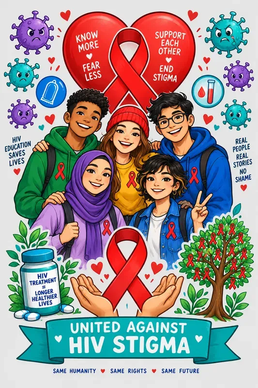 Hiv Awareness Hope Illustrations ChatGPT Image Prompt | PromptBase