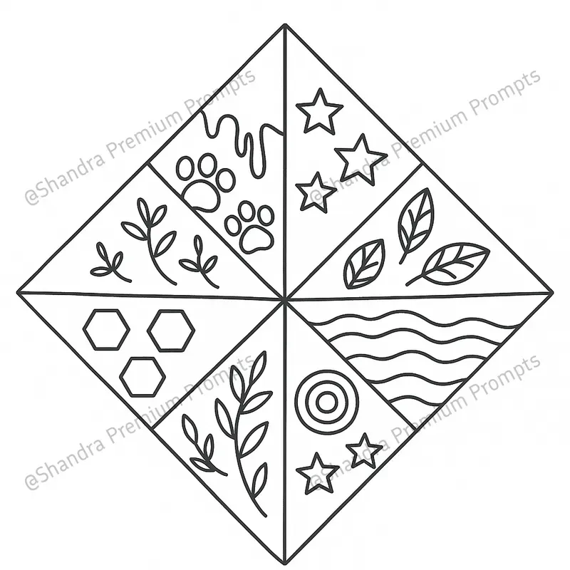 Pattern Satisfactories Coloring Satisfying Patterns Themed Coloring Pages ChatGPT Image Prompt | PromptBase
