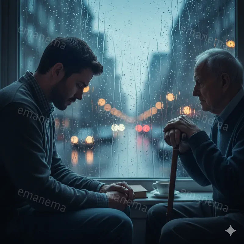 Candid Rain Streaked Window Photos Gemini Image Prompt | PromptBase