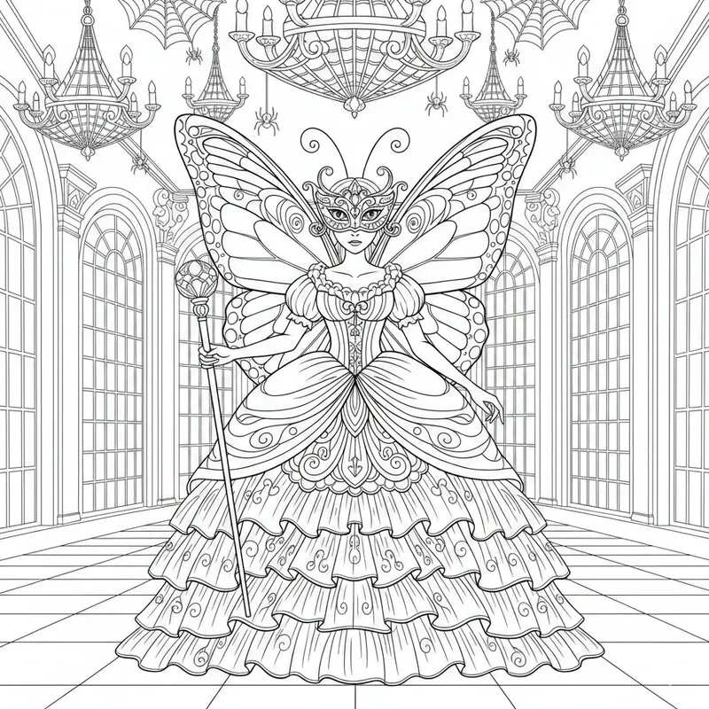 Masquerade Looking Insect Insect Masquerade Coloring Pages Gemini Image Prompt | PromptBase