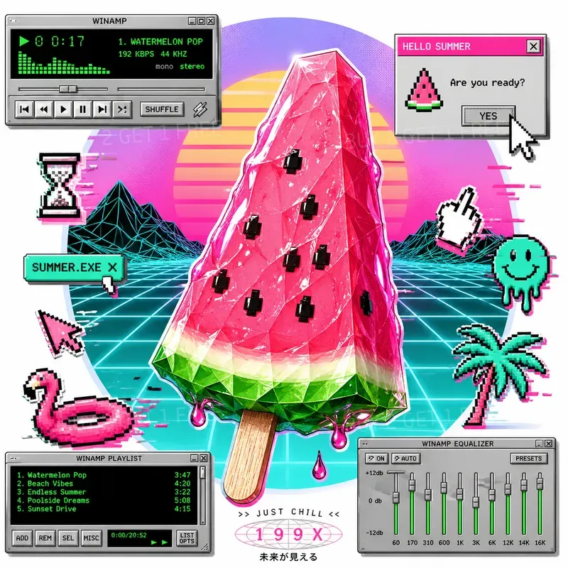 Liquid Vaporwave Summer Tech Food Hybrids ChatGPT Image Prompt | PromptBase