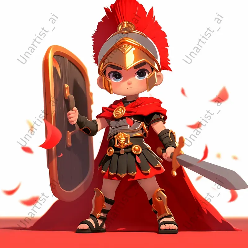 3D Chibi Warrior Characters Midjourney Prompt | PromptBase