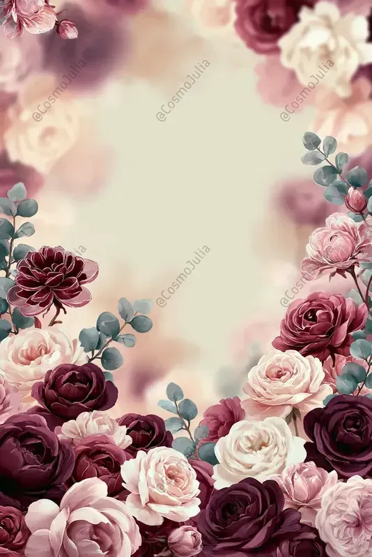 Dreamy Watercolor Floral Borders Midjourney Prompt | PromptBase
