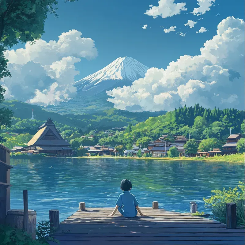 A Journey Through Animeinspired Sceneries Midjourney Prompt | PromptBase