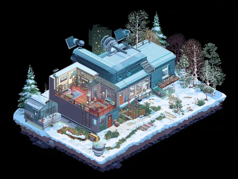 Isometric Retro Pixel Home Views Midjourney Prompt | PromptBase
