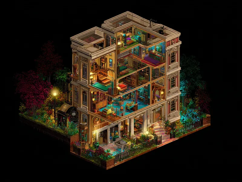 Isometric Retro Pixel Home Views Midjourney Prompt | PromptBase
