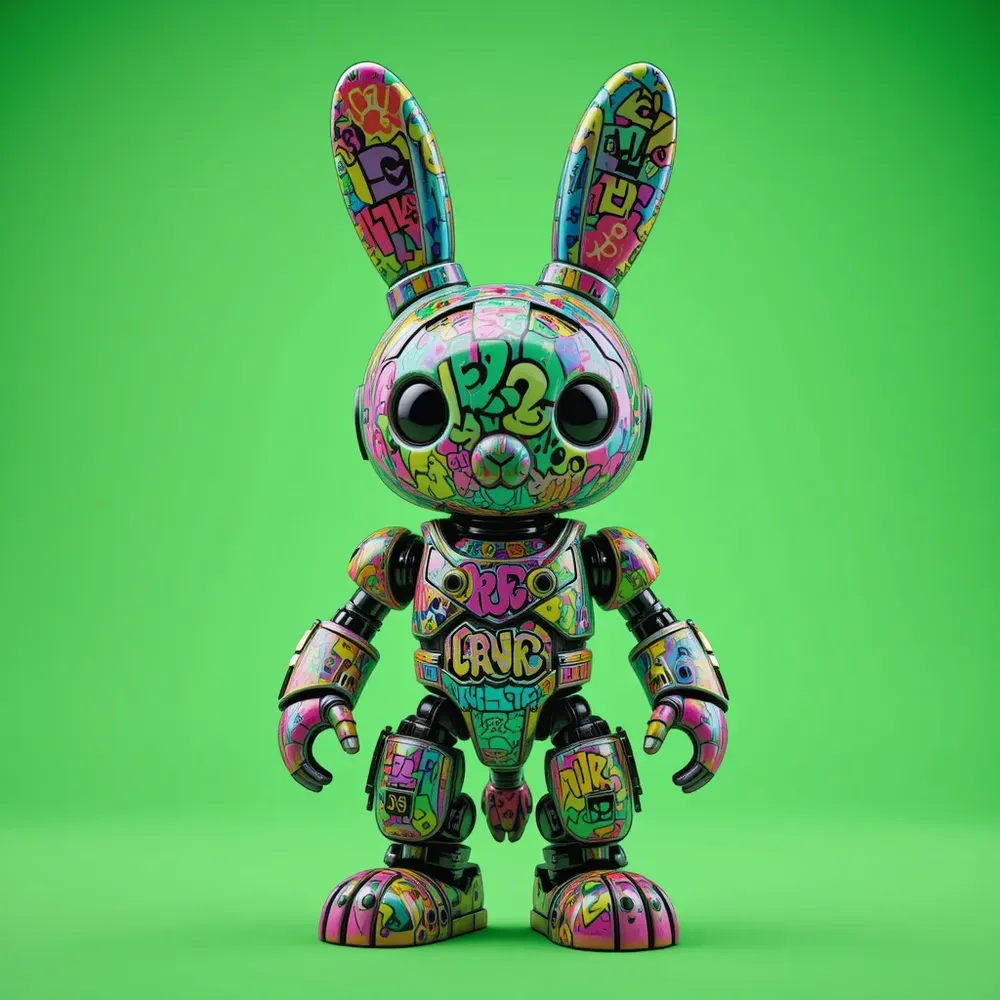 Graffiti Bot Color Clash Toys Leonardo Ai Prompt | PromptBase