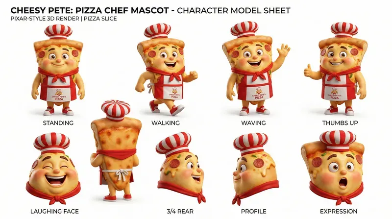 Mascot Character Sheet Makers Gemini Image Prompt | PromptBase