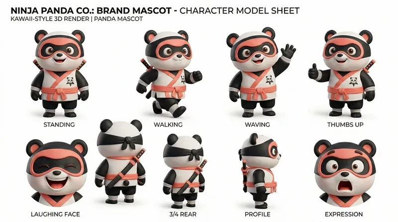Mascot Character Sheet Makers Gemini Image Prompt | PromptBase
