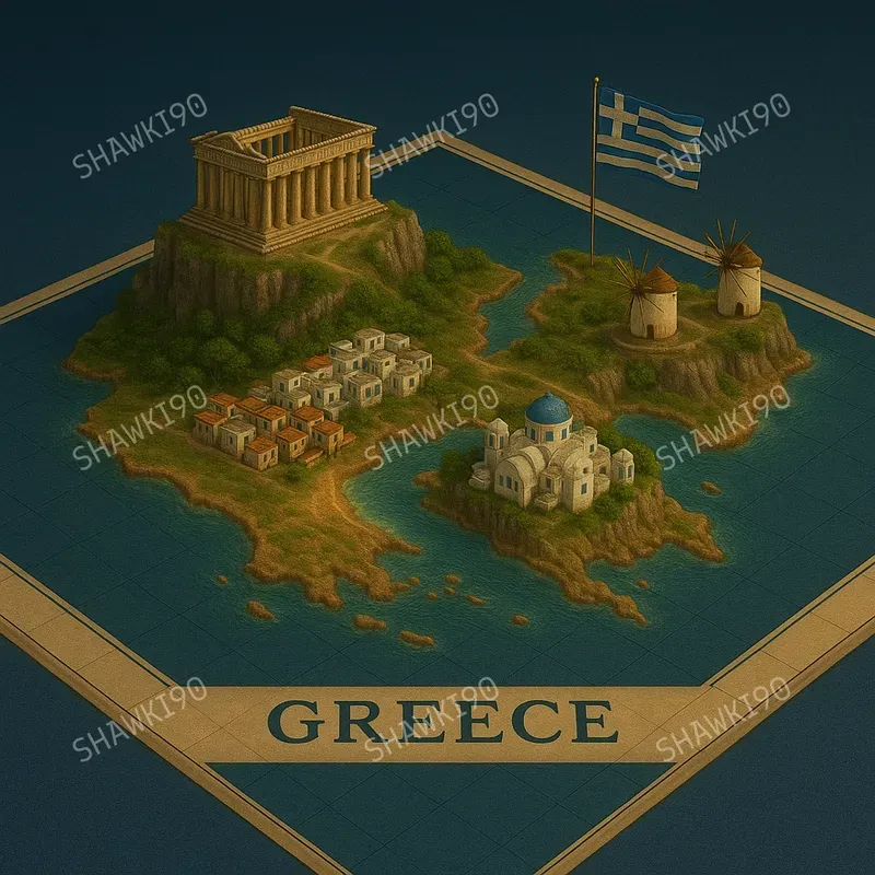 Hyperrealistic 3d Isometric Country Maps ChatGPT Image Prompt | PromptBase