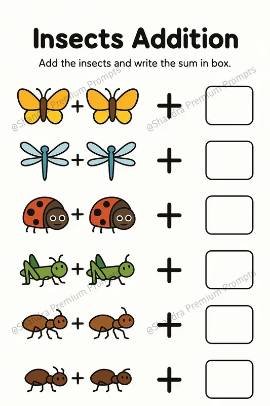 Fun Addition Templates For Little Kids ChatGPT Image Prompt | PromptBase