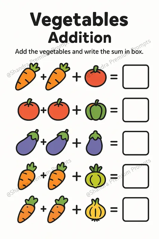 Fun Addition Templates For Little Kids ChatGPT Image Prompt | PromptBase