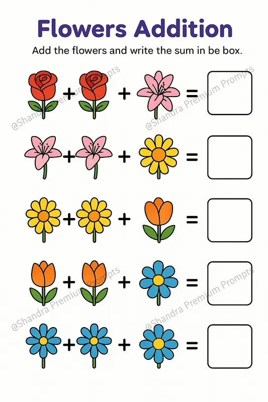 Fun Addition Templates For Little Kids ChatGPT Image Prompt | PromptBase