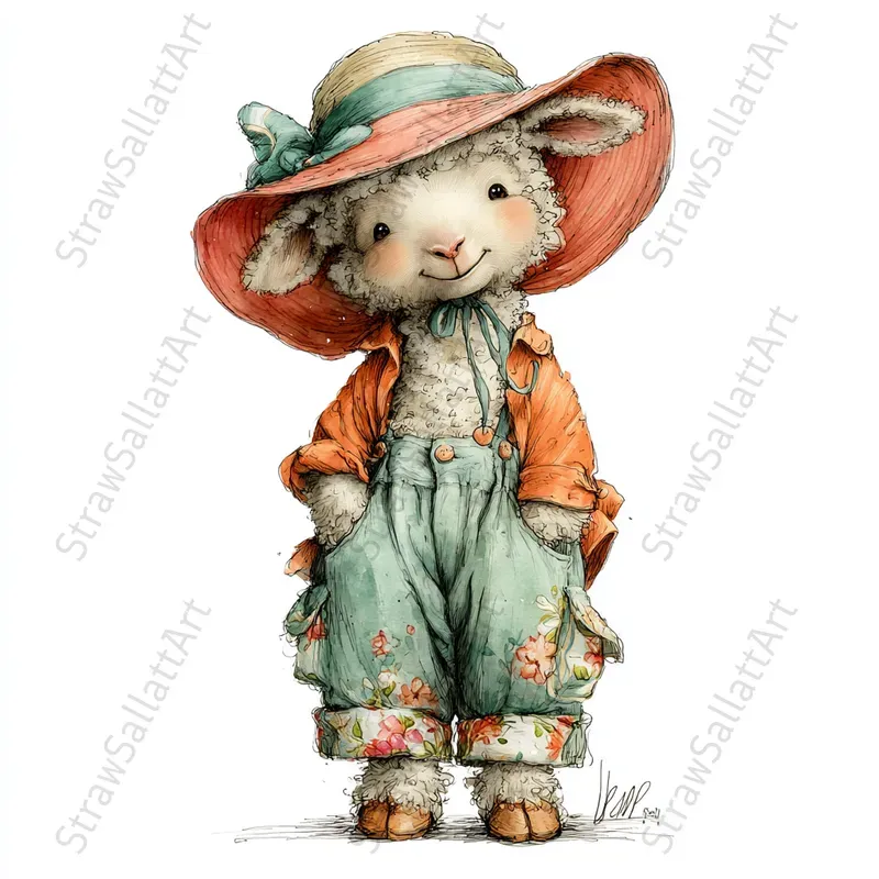 Whimsical Summer Clipart Animals Kids Art Midjourney Prompt | PromptBase