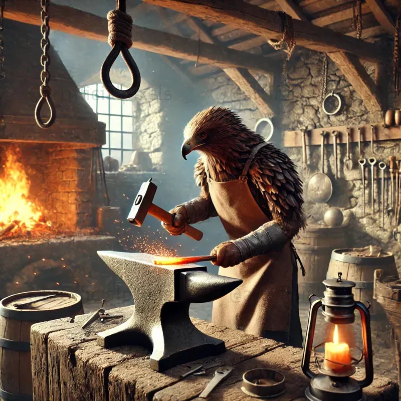 Medieval Blacksmith Animal Photos DALL·E Prompt | PromptBase