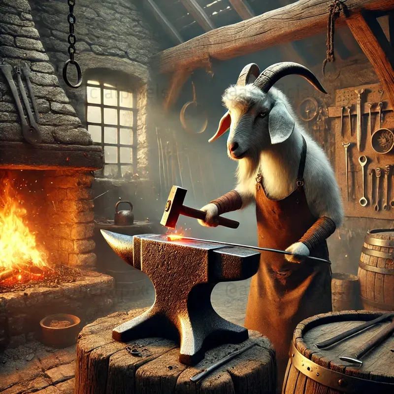 Medieval Blacksmith Animal Photos DALL·E Prompt | PromptBase