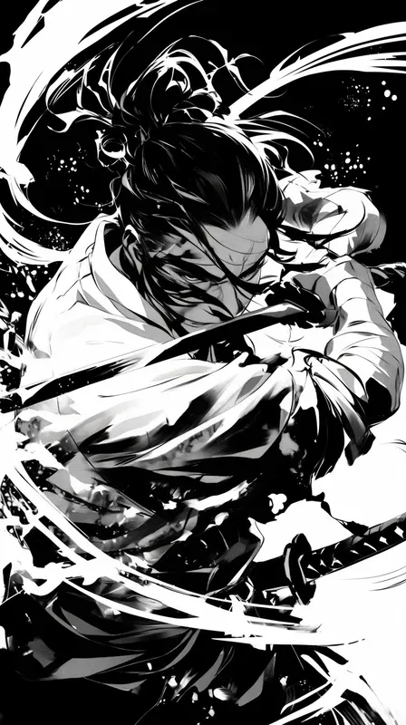Dynamic Monochrome Manga Art Midjourney Prompt | PromptBase