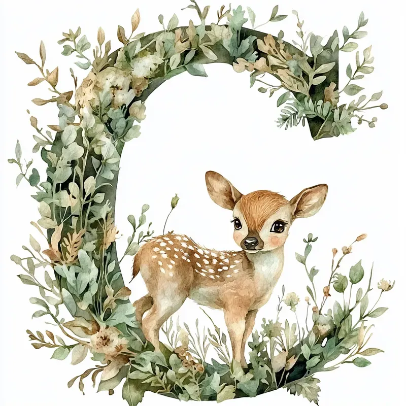 Watercolor Fonts With Baby Animals Midjourney Prompt | PromptBase