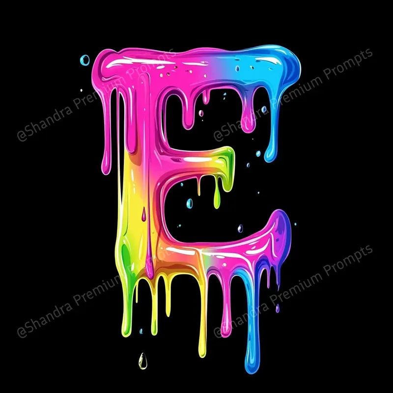 Colorful Dripping Letters Alphabets Midjourney Prompt | PromptBase