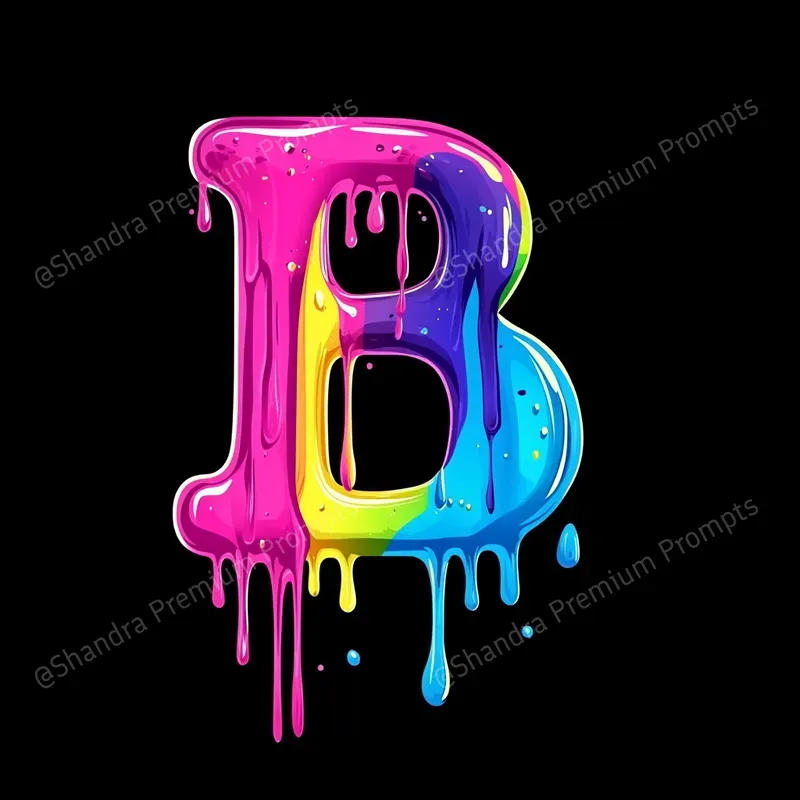 Colorful Dripping Letters Alphabets Midjourney Prompt | PromptBase