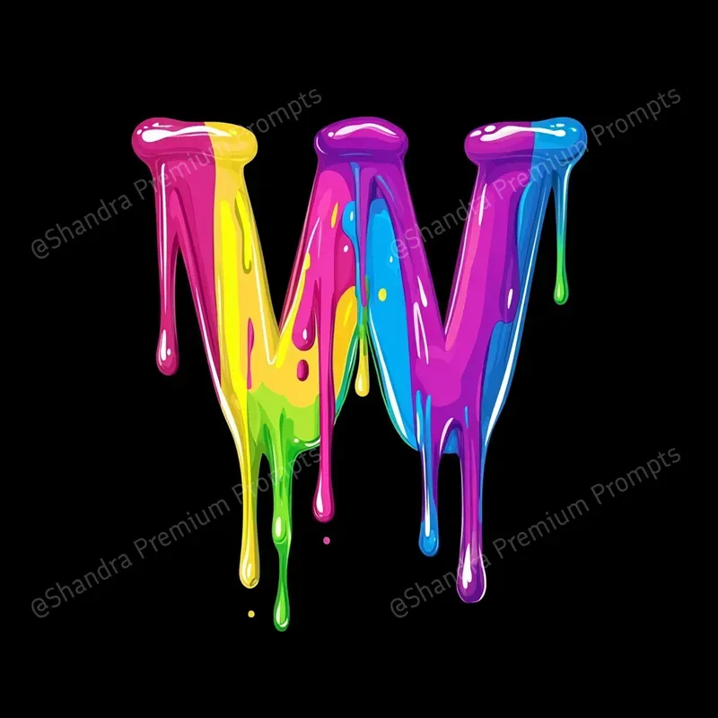 Colorful Dripping Letters Alphabets Midjourney Prompt | PromptBase