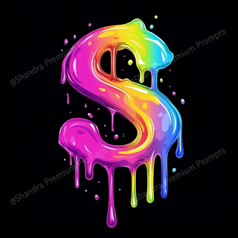 Colorful Dripping Letters Alphabets Midjourney Prompt | PromptBase