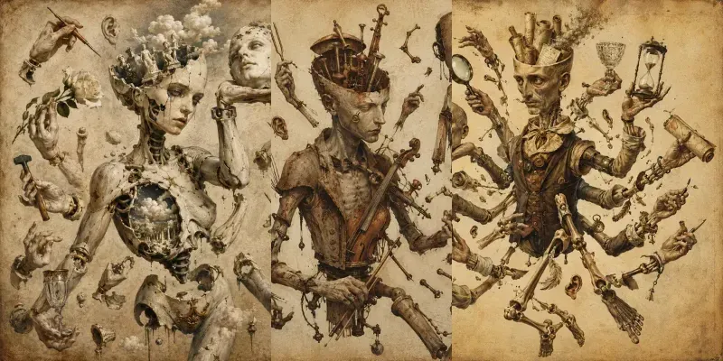 Surreal Fragmented Figures generated by undefined