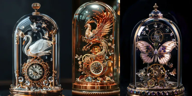 Luxury Glass Dome Mechanical Automata