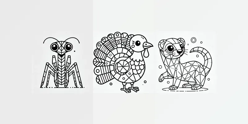 100geometricanimalscoloringprompts generated by undefined