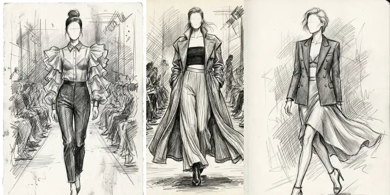 Couture Fashion Pencil Sketches generated by undefined