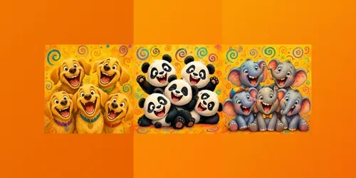 Whimsical Laughing Animal Groups generated by chatgpt-image