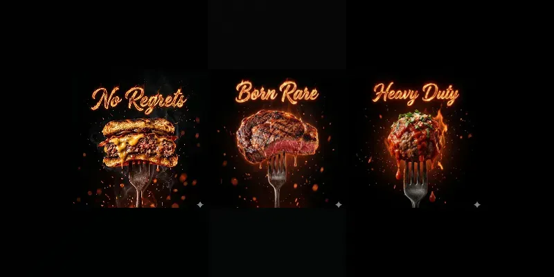 Epic Editorial Food Advertising Posters generated by undefined
