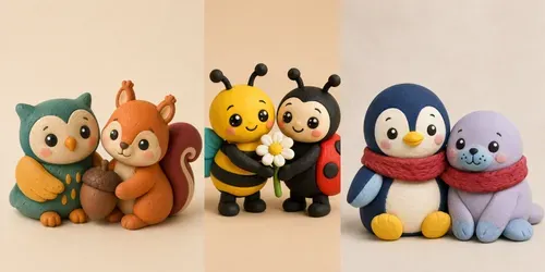 Handmade Clay Best Friends generated by chatgpt-image