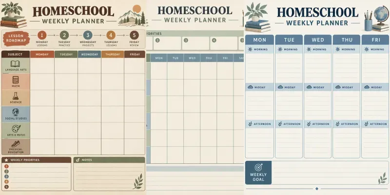 Homeschool Weekly Planners