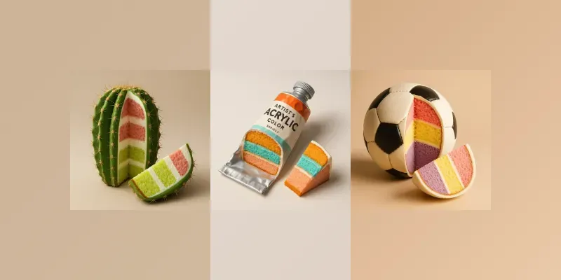 Sweet Core Slices Real Objects Cakes generated by undefined