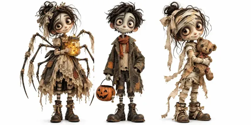 Whimsical Halloween Character Cliparts