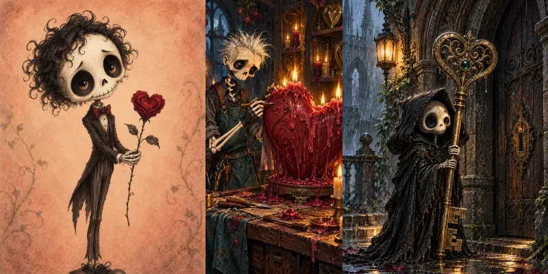 Whimsical Gothic Skeleton Romances