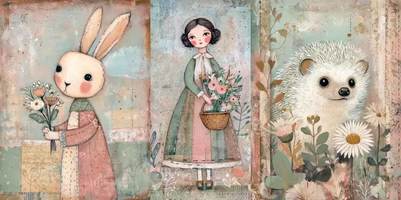 Soft Whimsical Folk Art Junk Journals generated by undefined
