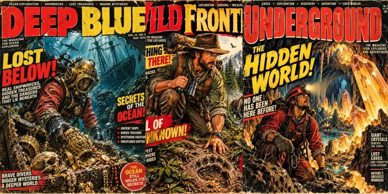Vintage Adventure Magazine Covers