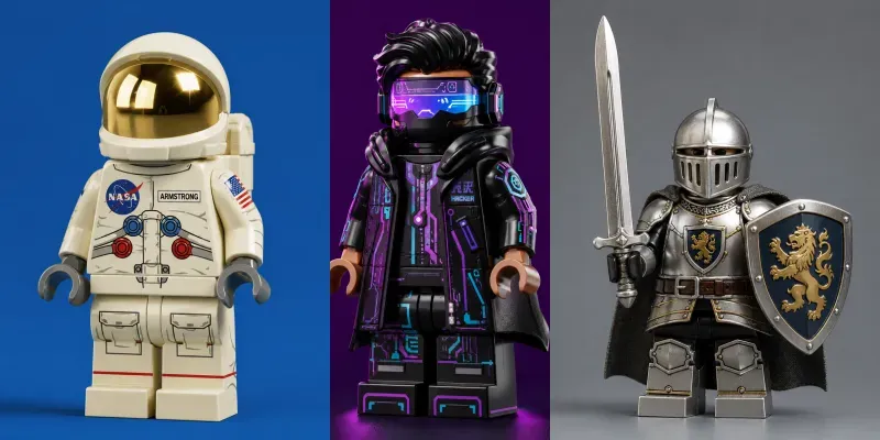 3D Cinematic Brick Toy Minifigures generated by undefined