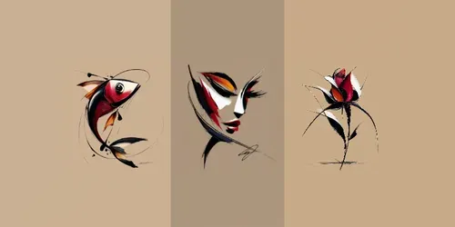 Heavy Impasto Brushstrokes Clipart Logos generated by midjourney