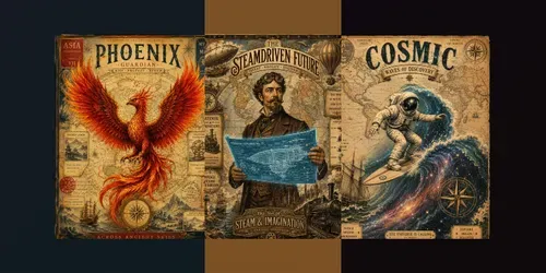 Vintage Travel Map Collages generated by chatgpt-image