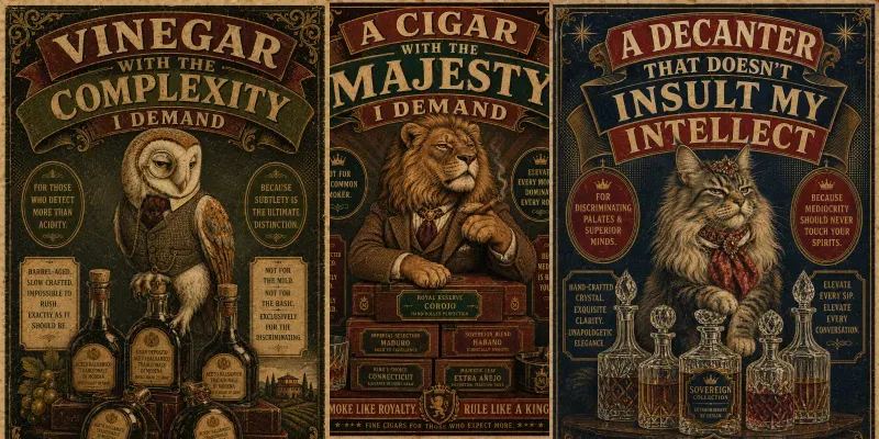 Vintage Sarcastic Animal Poster Designs generated by undefined